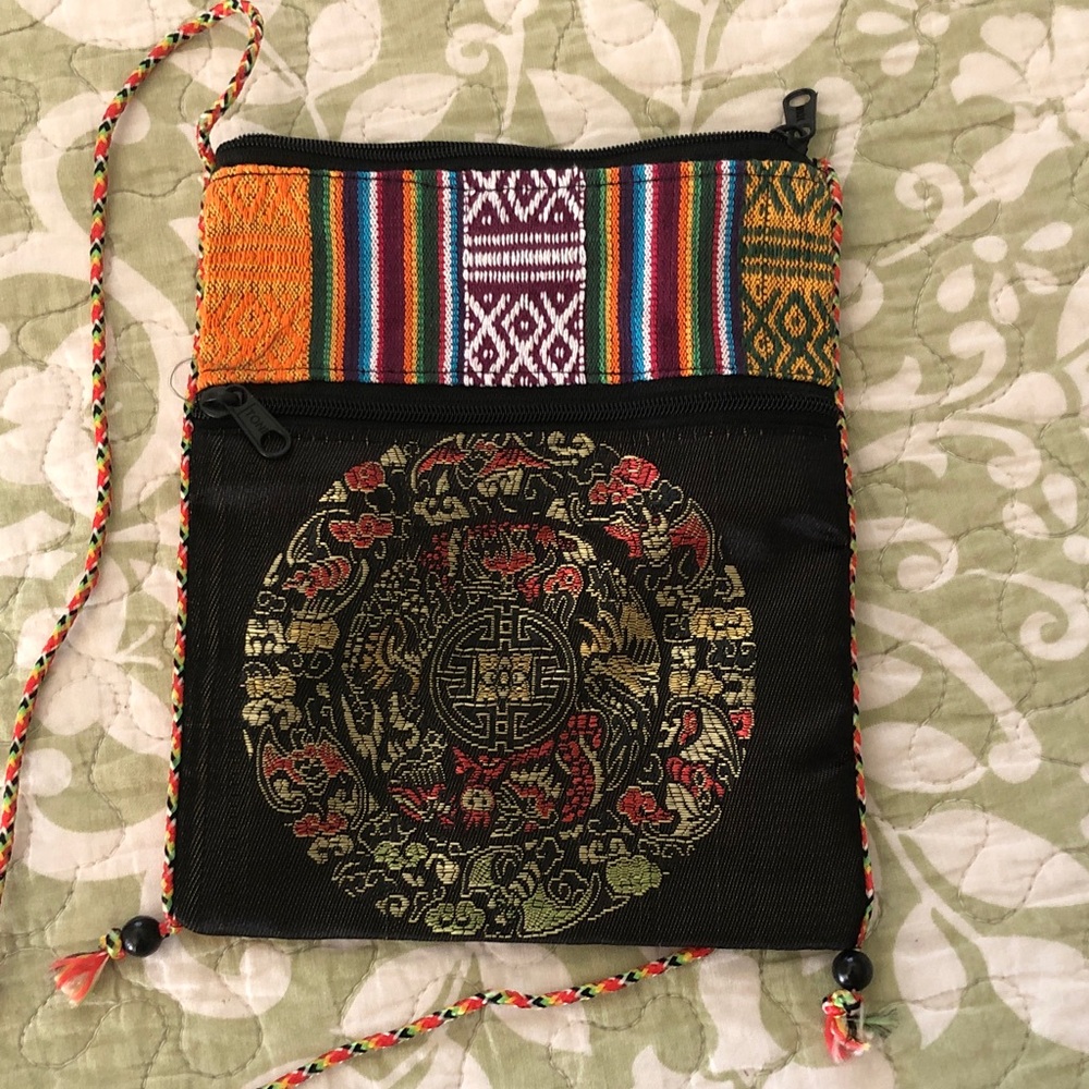 Multicolor Embroidered Crossbody Bag